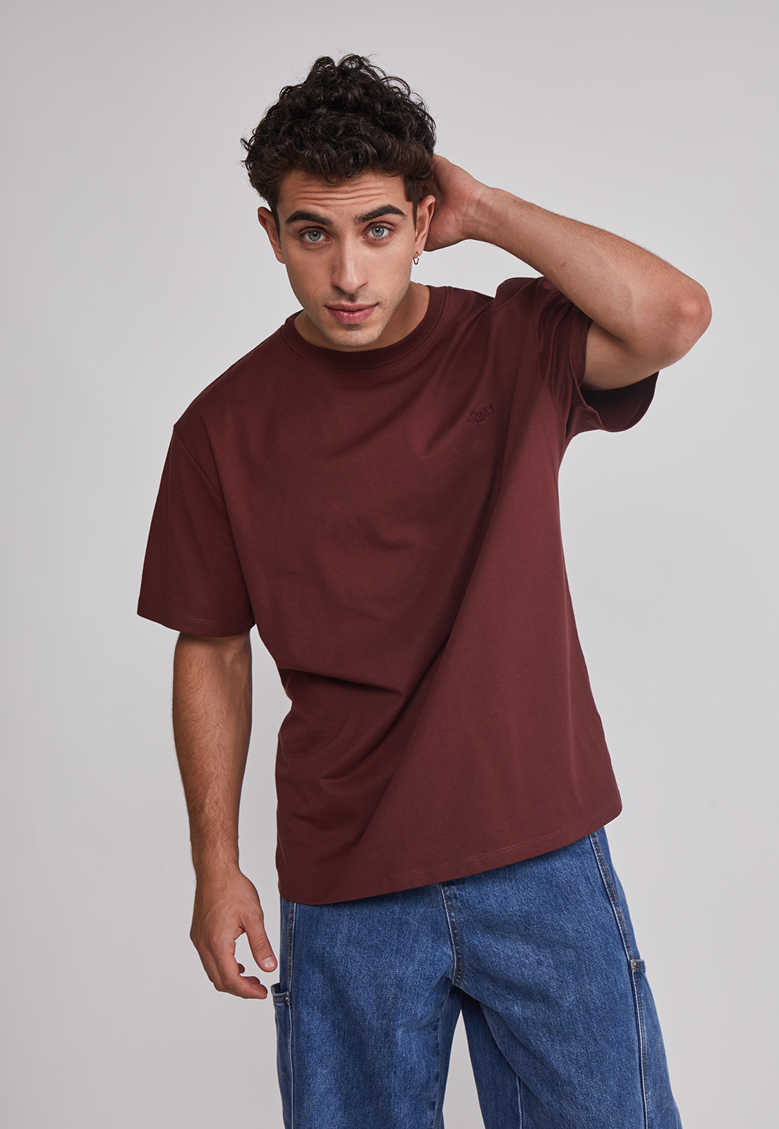 Polera Hombre Basic Lisa Café Sioux 1