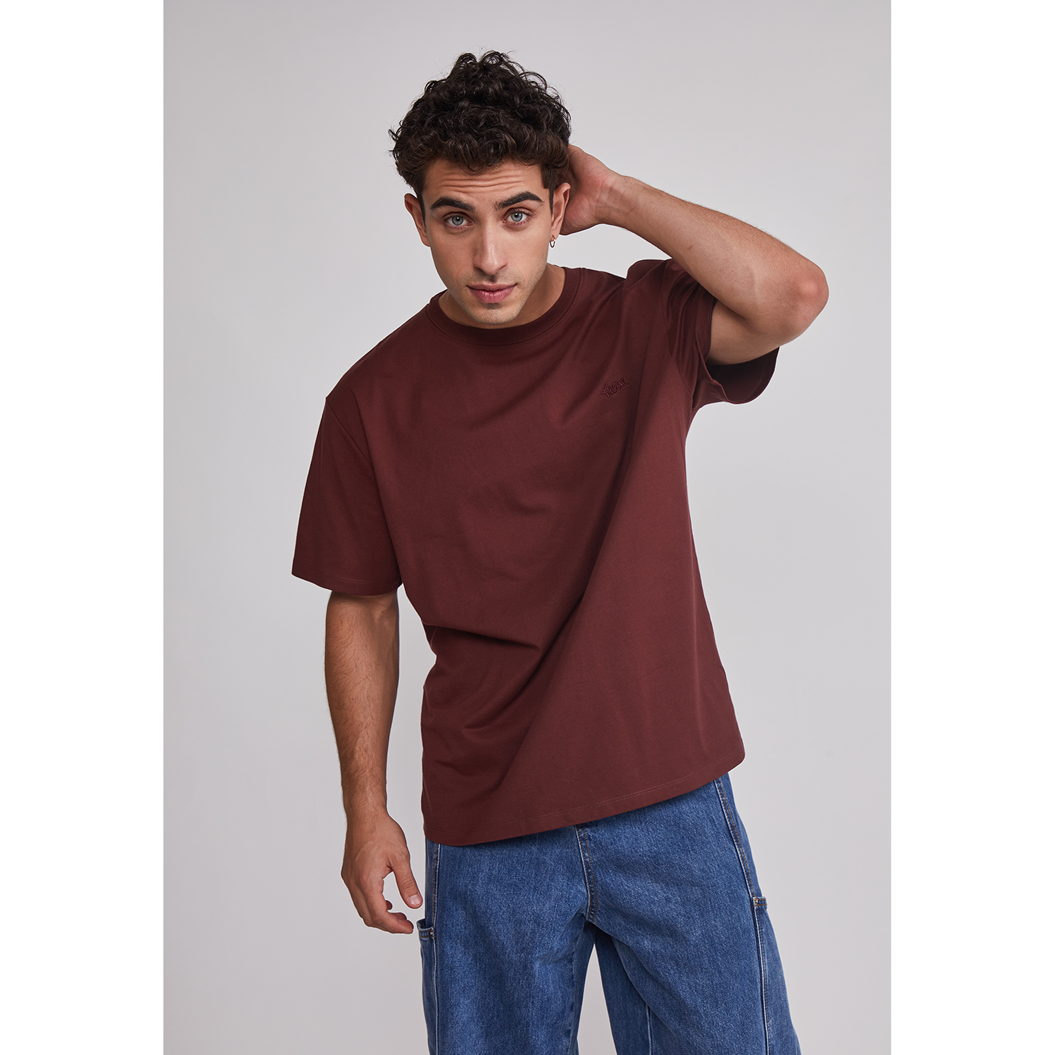 Polera Hombre Basic Lisa Café Sioux 1