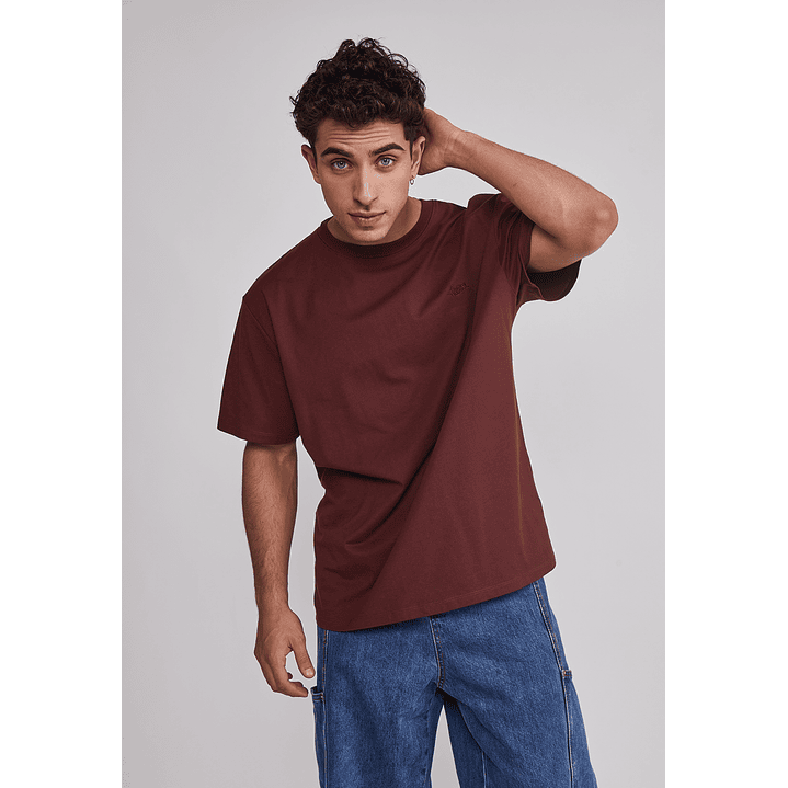 Polera Hombre Basic Lisa Café Sioux 1