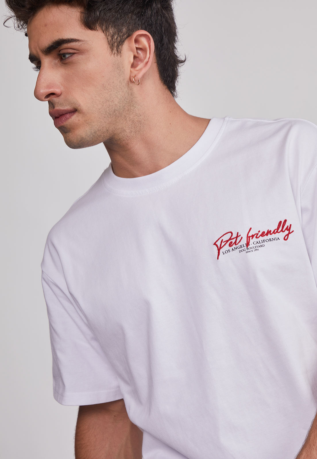 Polera Hombre Pet Friendly Blanco Sioux 5