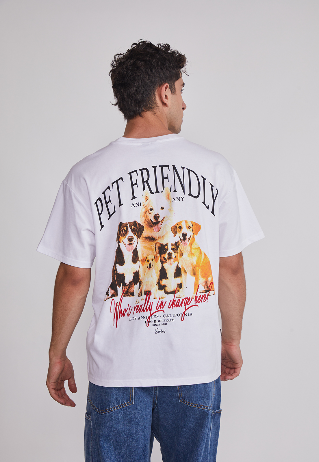 Polera Hombre Pet Friendly Blanco Sioux 2