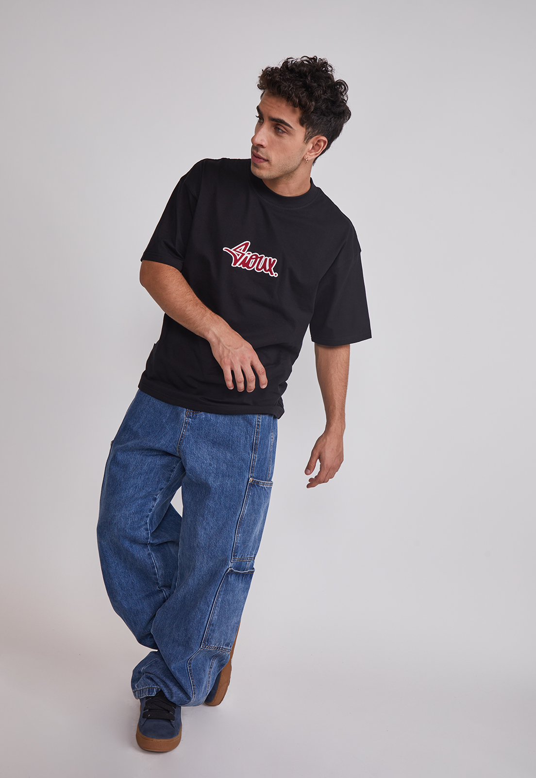 Jeans Hombre Cargo Corte Azul Sioux 4