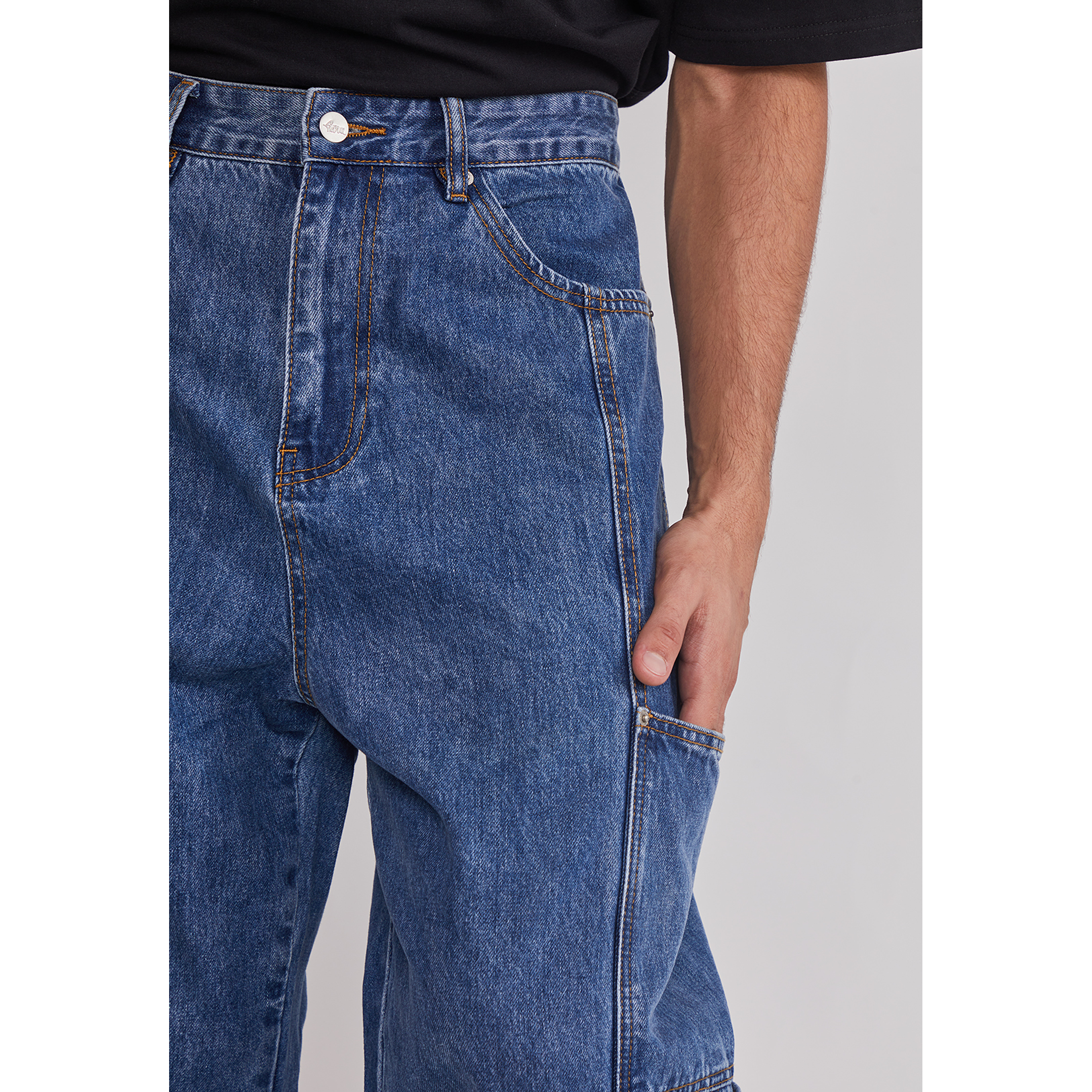 Jeans Hombre Cargo Corte Azul Sioux 4