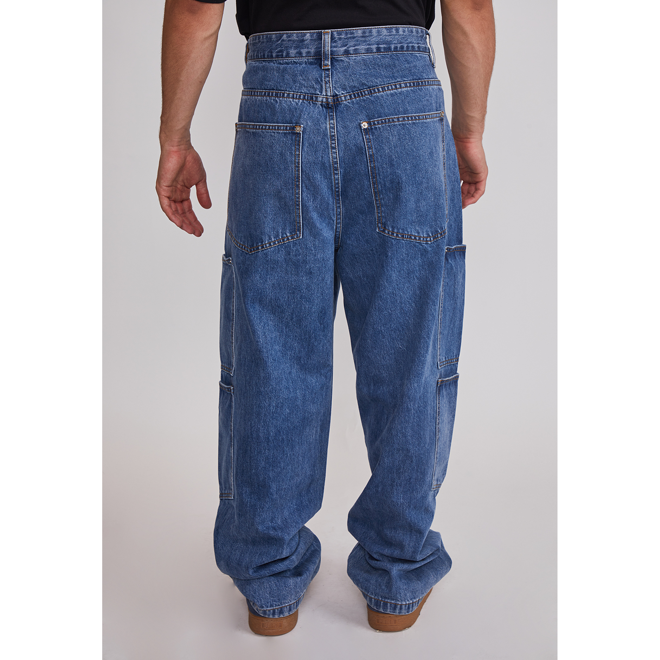 Jeans Hombre Cargo Corte Azul Sioux 5