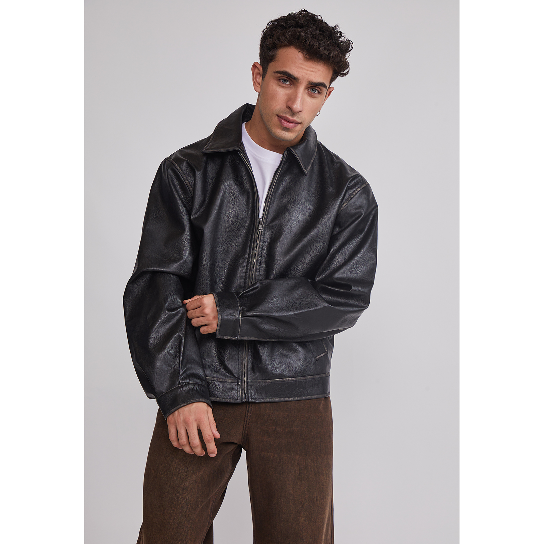 Chaqueta Hombre Efecto Piel Negro Sioux 1