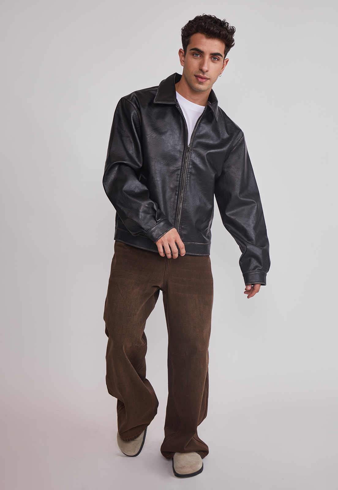 Chaqueta Hombre Efecto Piel Negro Sioux 3