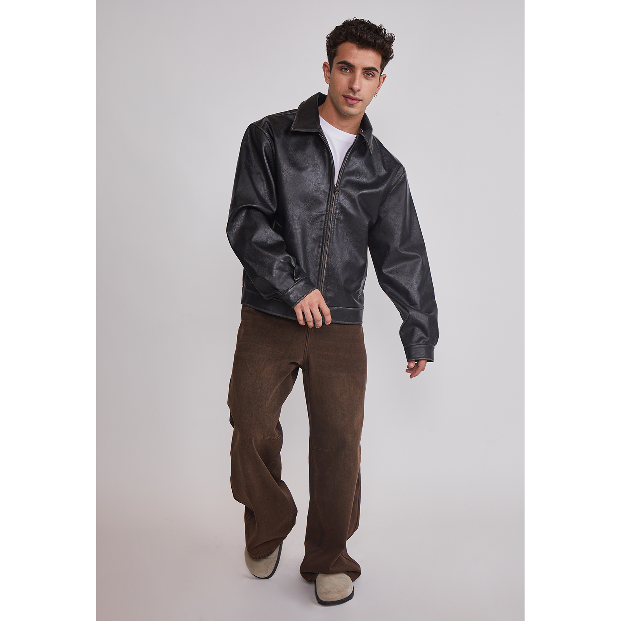 Chaqueta Hombre Efecto Piel Negro Sioux 2