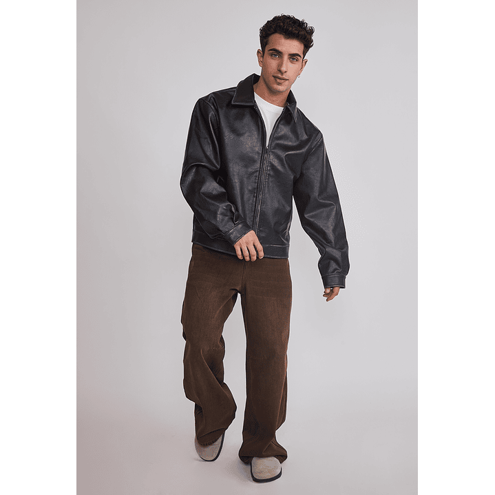 Chaqueta Hombre Efecto Piel Negro Sioux 2