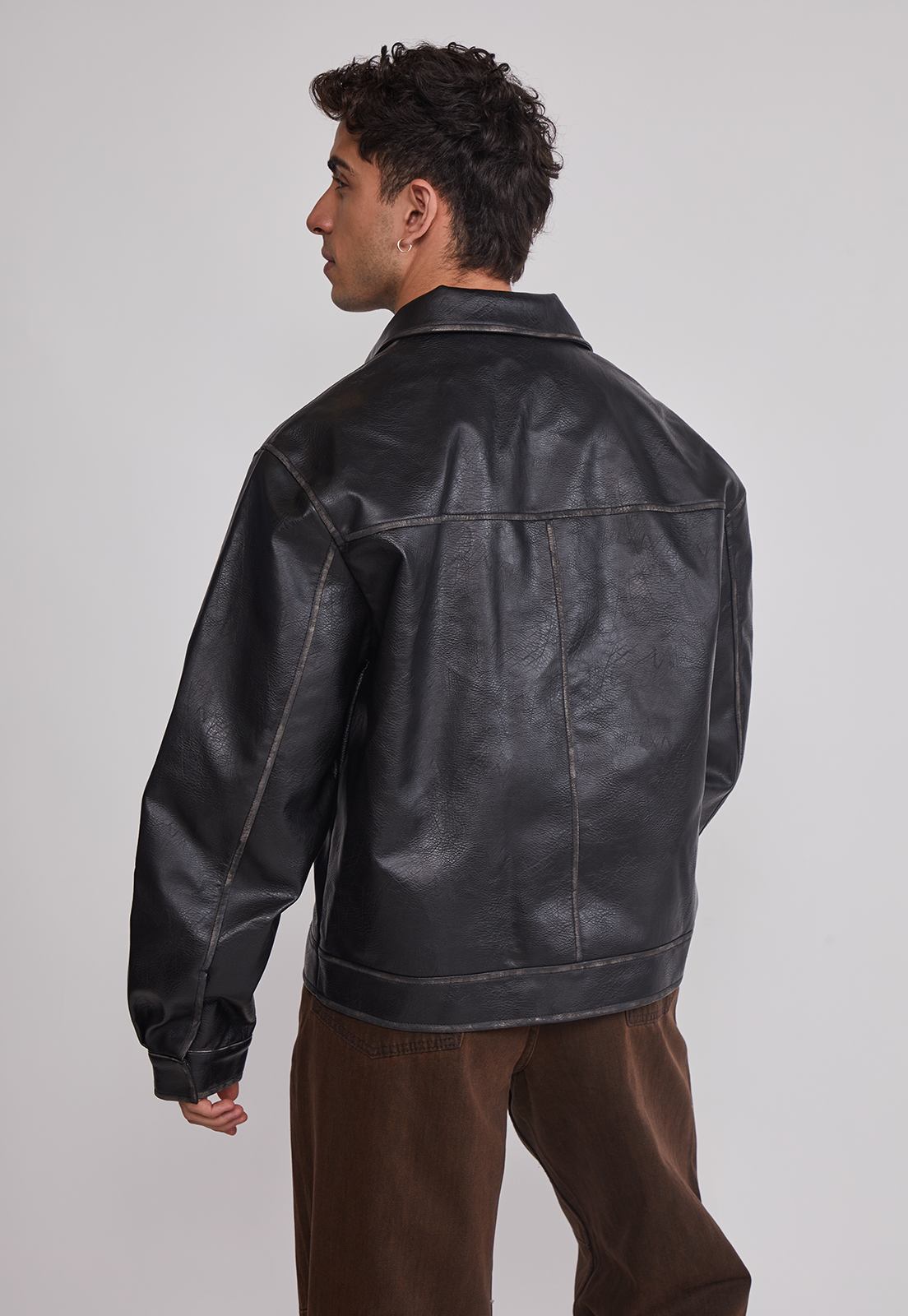 Chaqueta Hombre Efecto Piel Negro Sioux 2