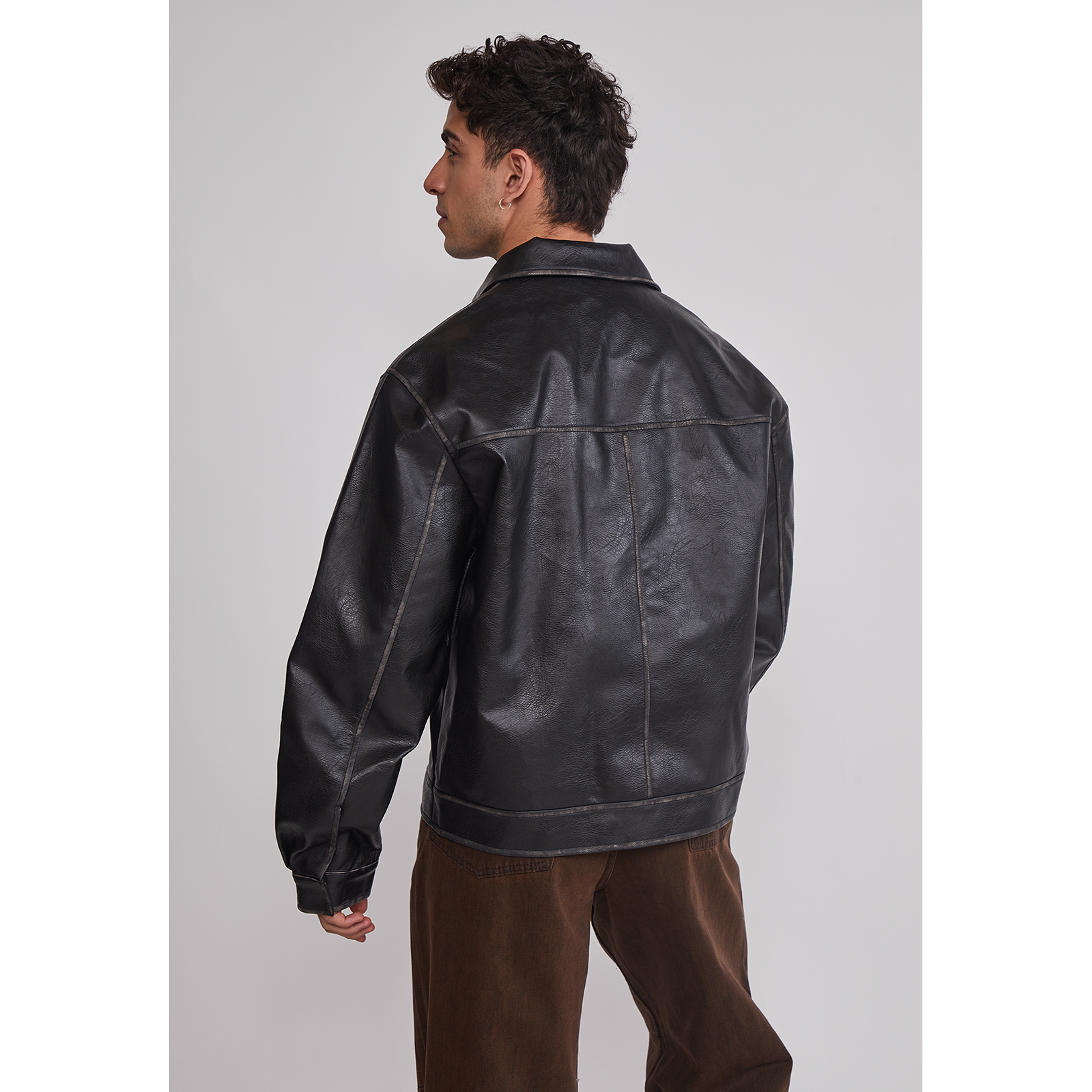 Chaqueta Hombre Efecto Piel Negro Sioux 4
