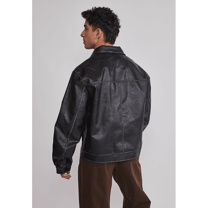 Chaqueta Hombre Efecto Piel Negro Sioux 4