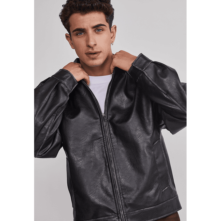 Chaqueta Hombre Efecto Piel Negro Sioux 5