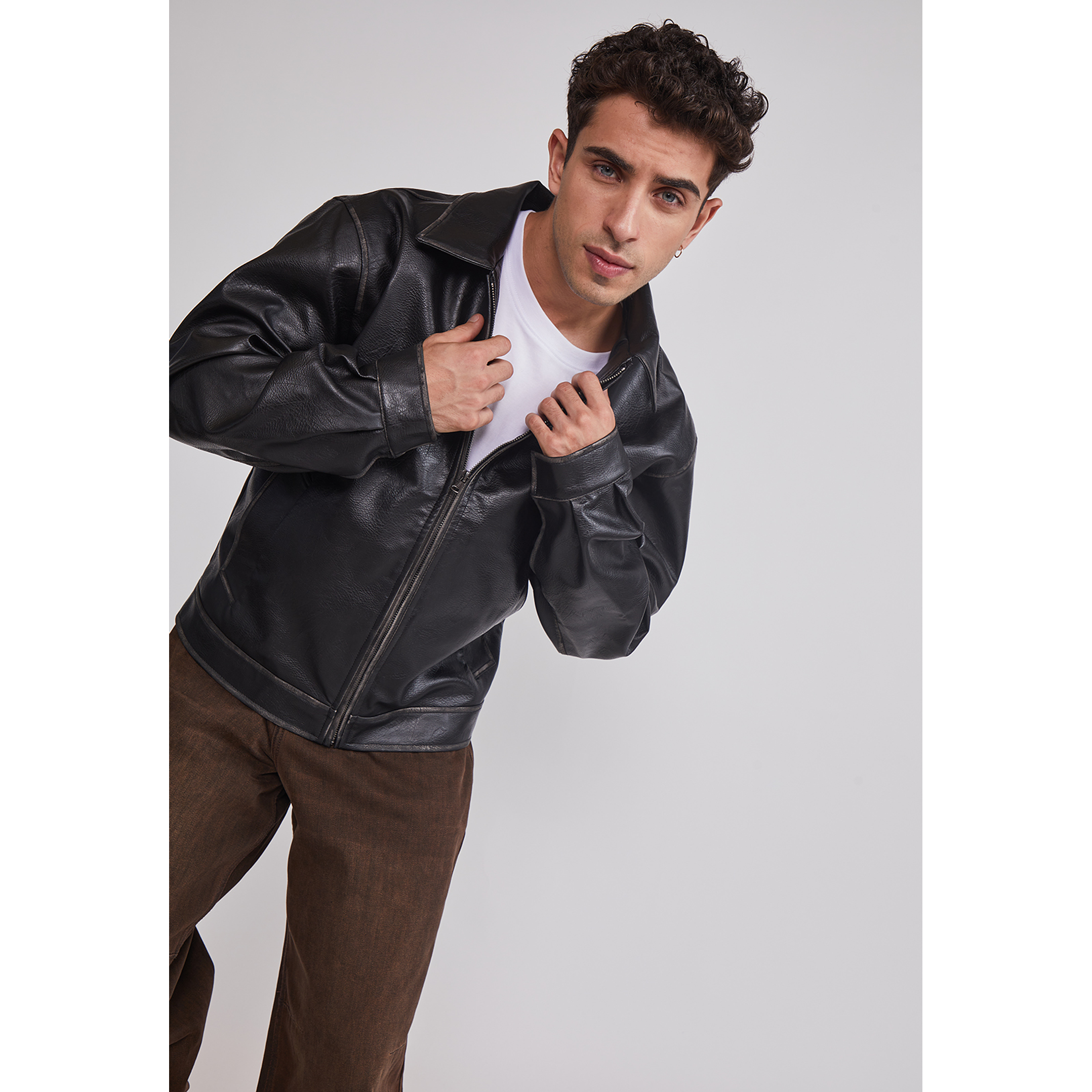Chaqueta Hombre Efecto Piel Negro Sioux 6