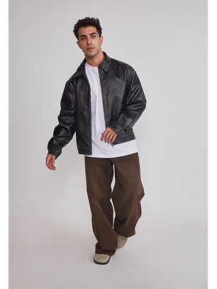 Jeans Hombre Super Baggy Liso Café Sioux