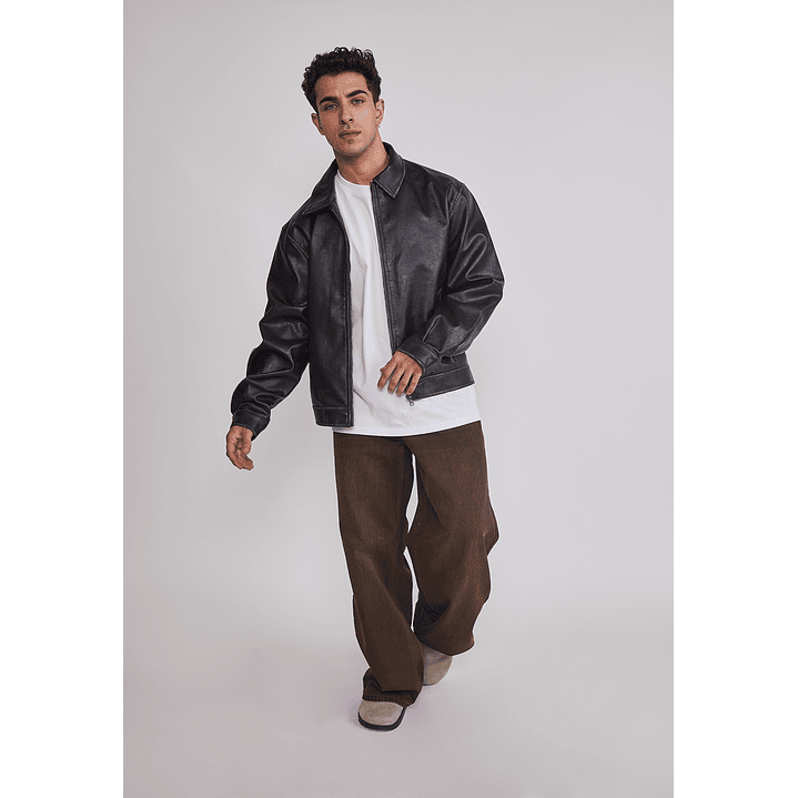 Jeans Hombre Super Baggy Liso Café Sioux 4