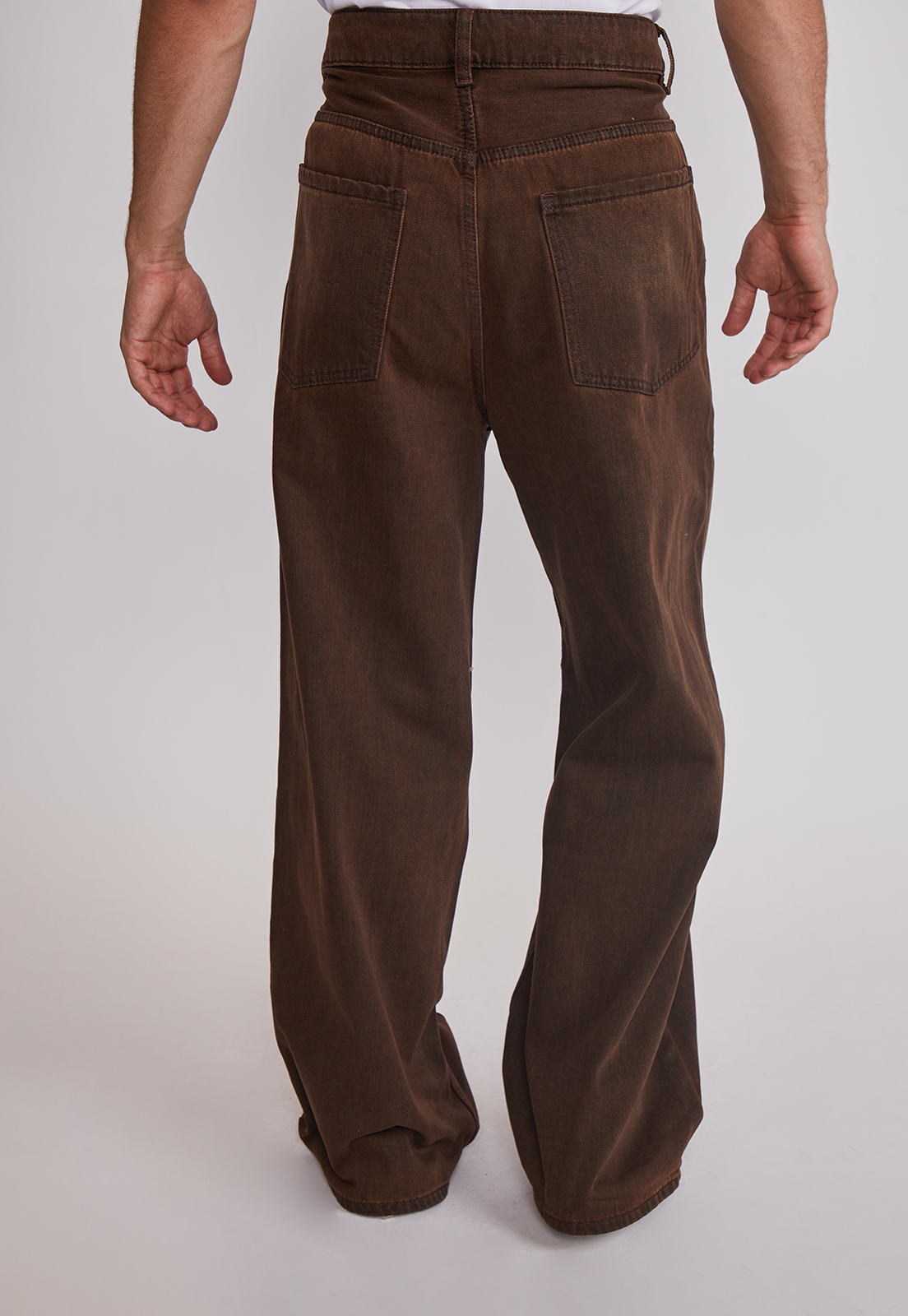 Jeans Hombre Super Baggy Liso Café Sioux 2