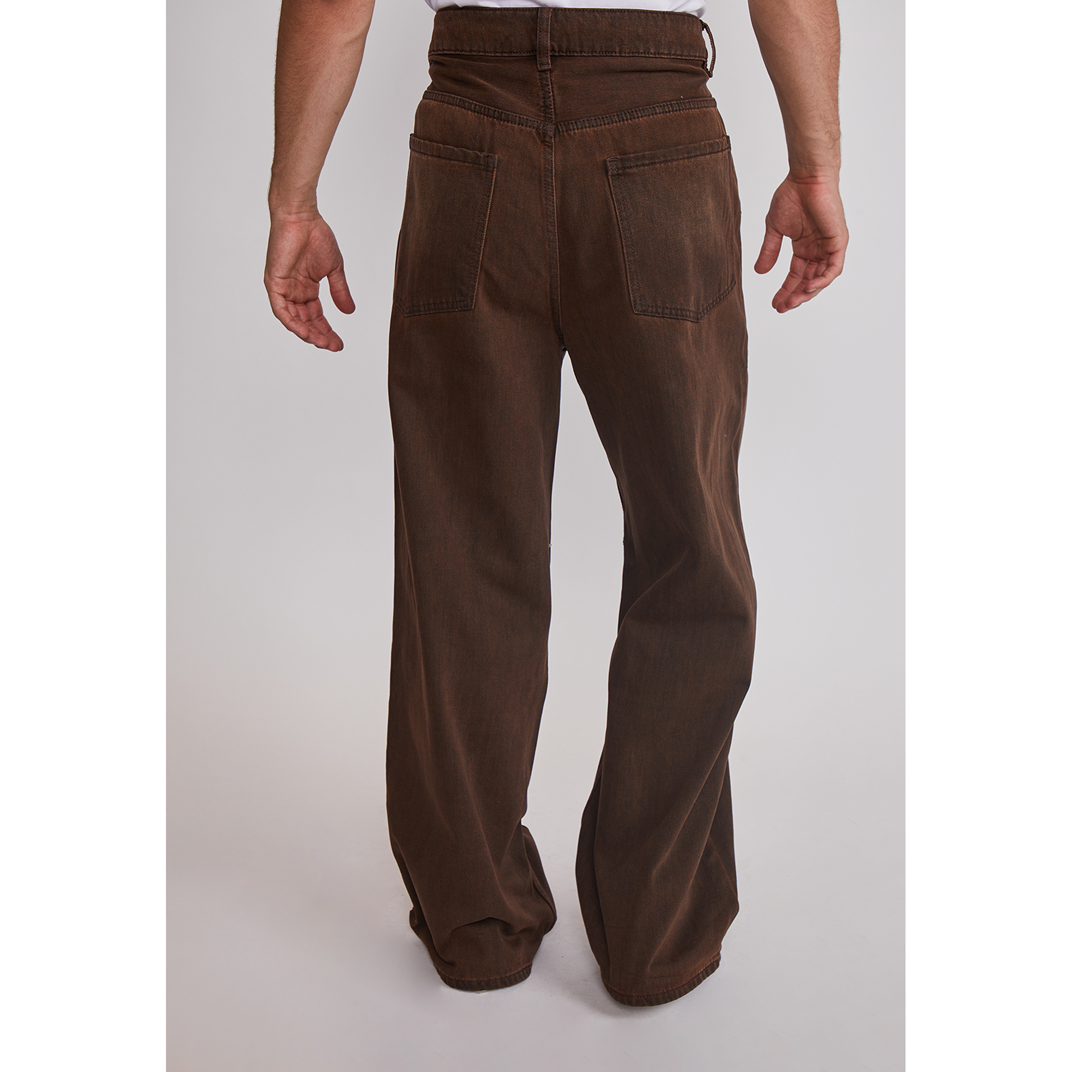 Jeans Hombre Super Baggy Liso Café Sioux 2
