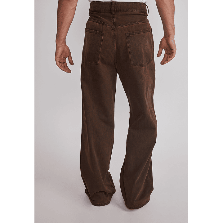 Jeans Hombre Super Baggy Liso Café Sioux 2