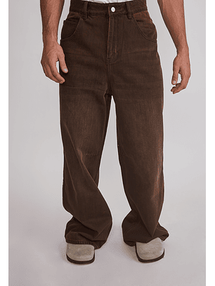 Jeans Hombre Super Baggy Liso Café Sioux