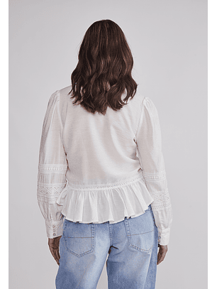 Blusa Mujer Romántica Boho Blanco Sioux