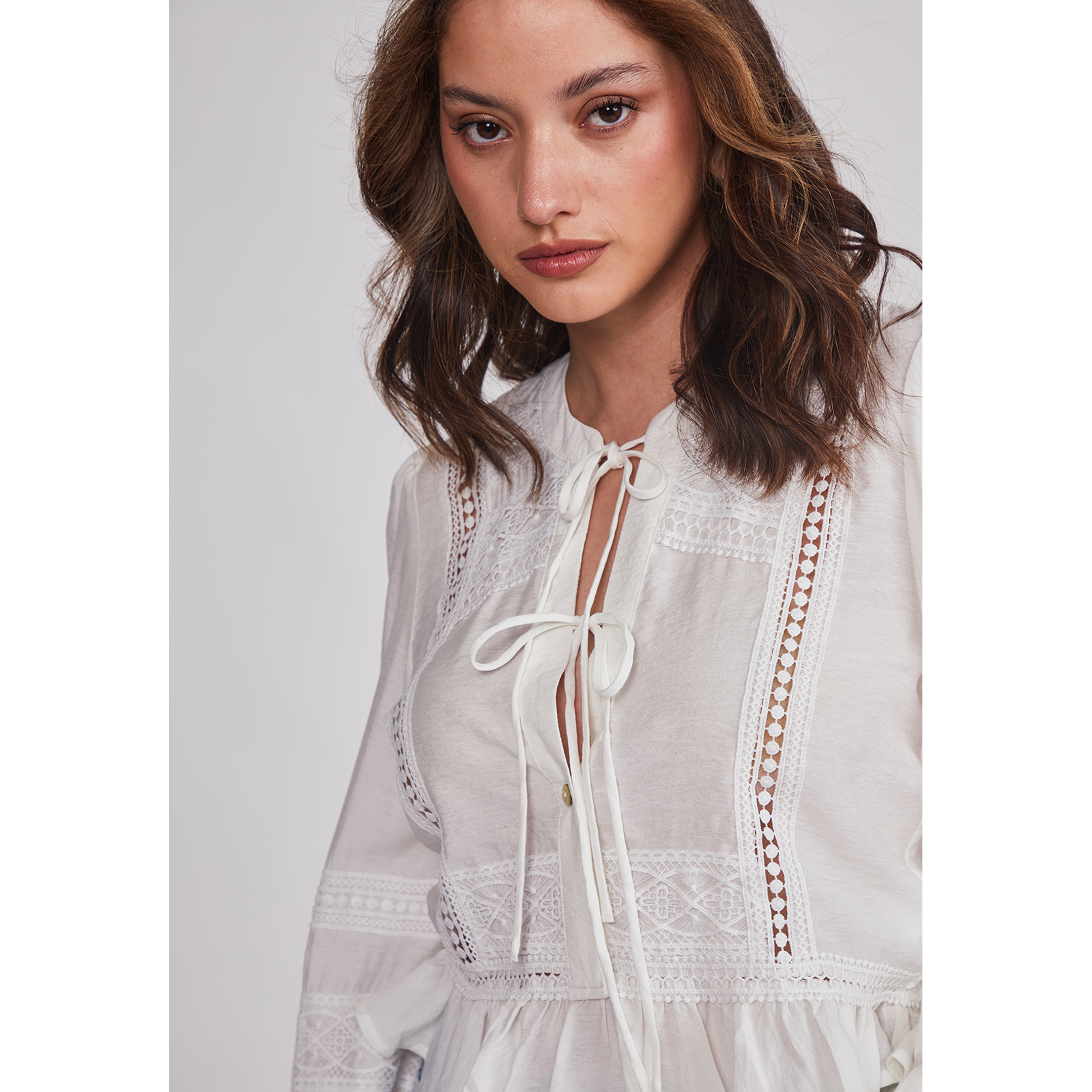 Blusa Mujer Romántica Boho Blanco Sioux 5