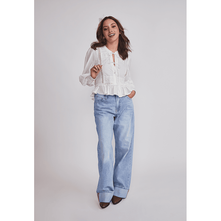 Blusa Mujer Romántica Boho Blanco Sioux 2