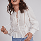 Blusa Mujer Romántica Boho Blanco Sioux - Miniatura 4