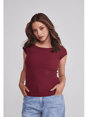 Polera Mujer Ajustada Burdeo Sioux