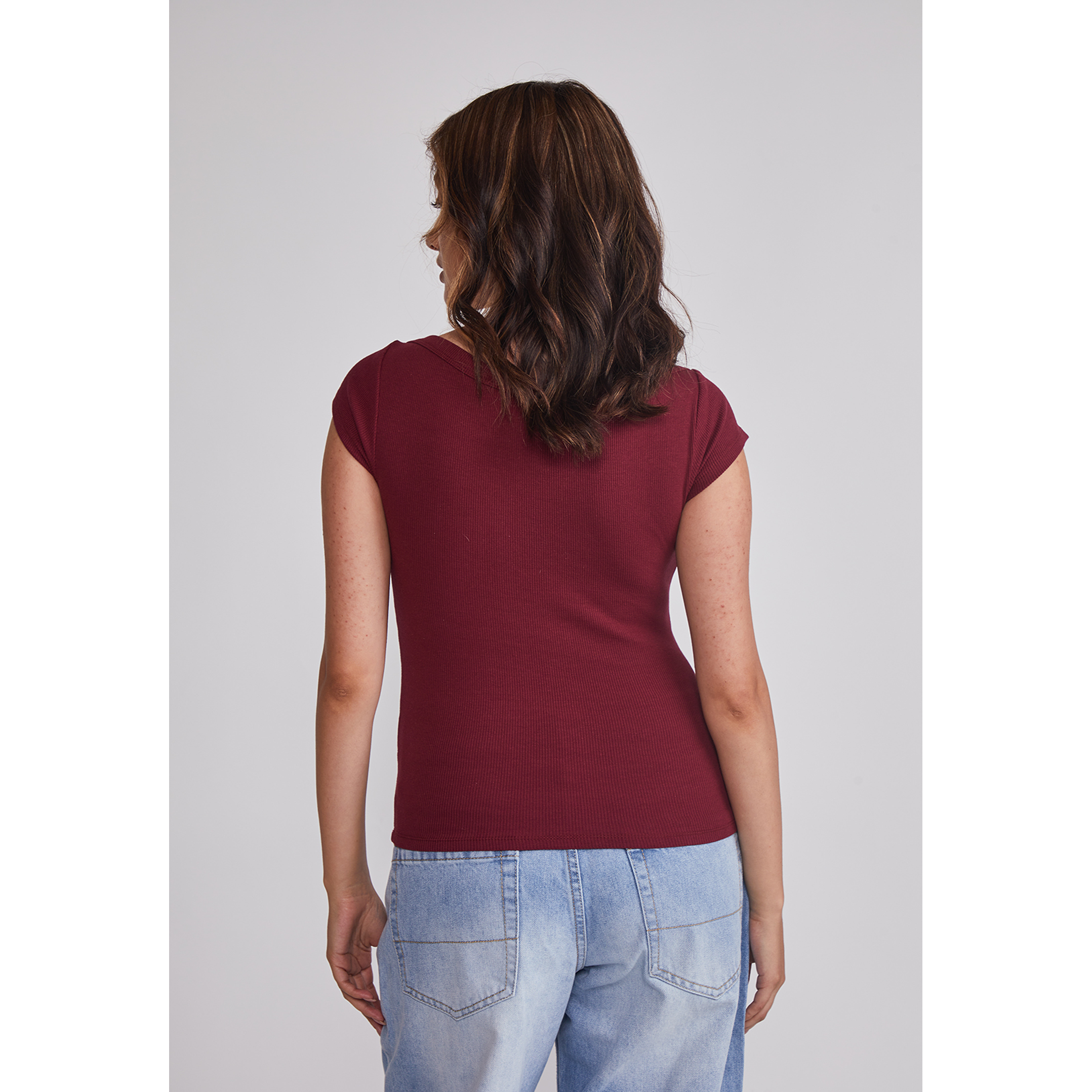 Polera Mujer Ajustada Burdeo Sioux 3
