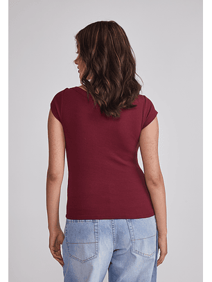 Polera Mujer Ajustada Burdeo Sioux