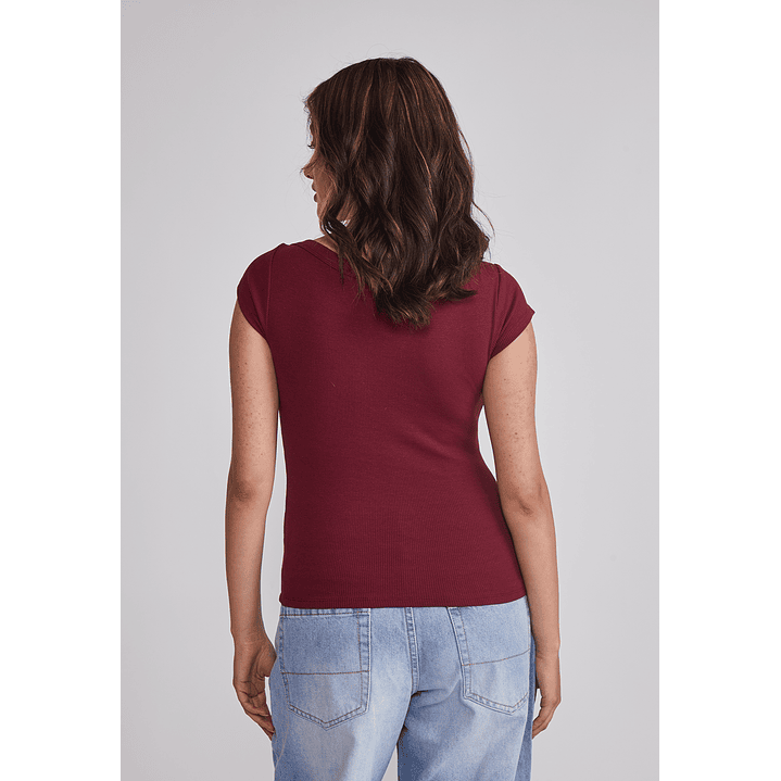Polera Mujer Ajustada Burdeo Sioux 3