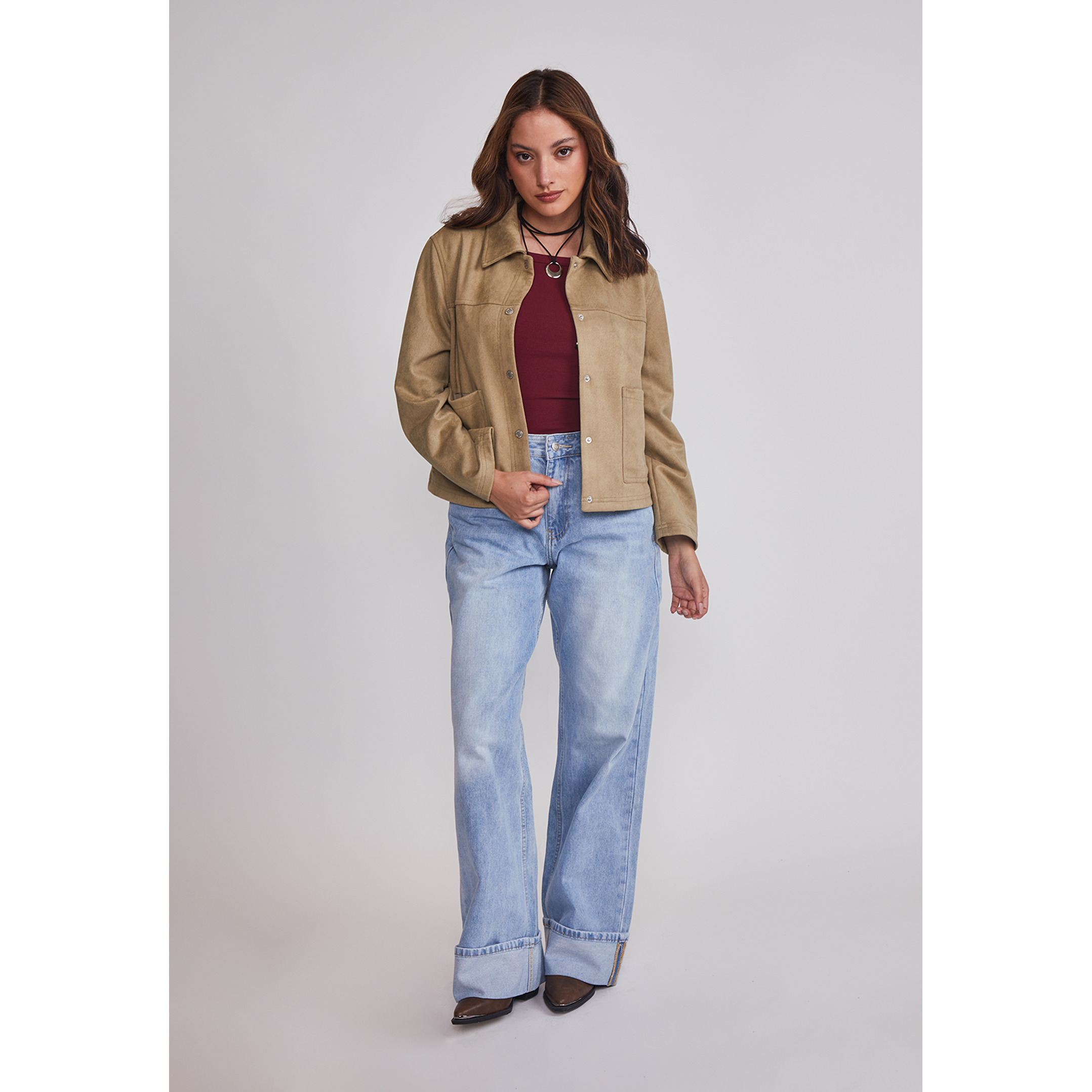 Chaqueta Mujer Bolsillos Delanteros Verde Sioux 2