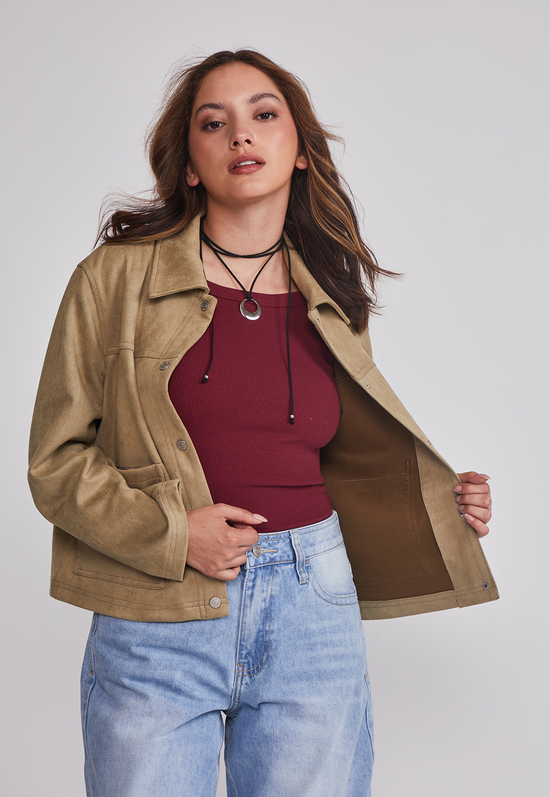 Chaqueta Mujer Bolsillos Delanteros Verde Sioux 5