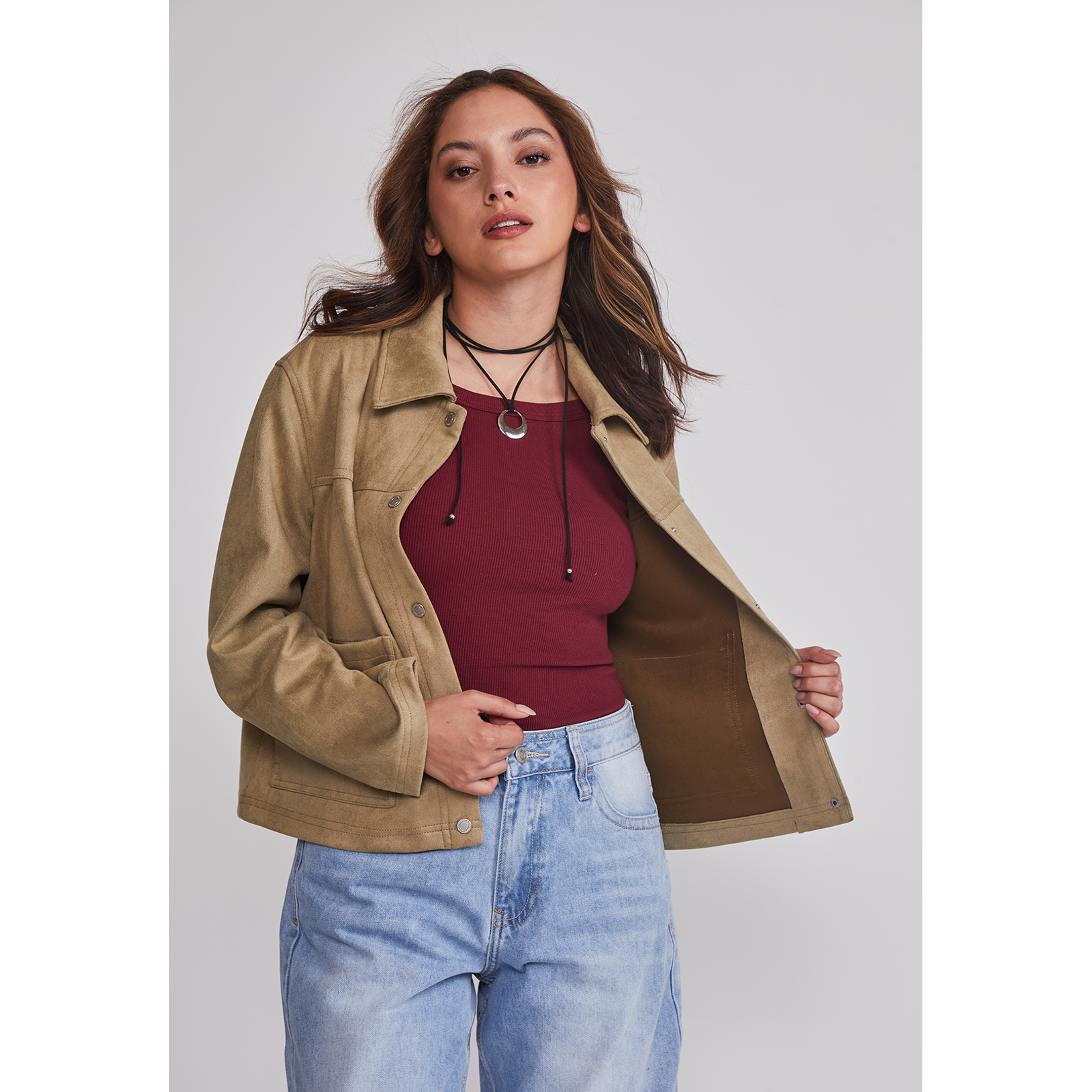 Chaqueta Mujer Bolsillos Delanteros Verde Sioux 5