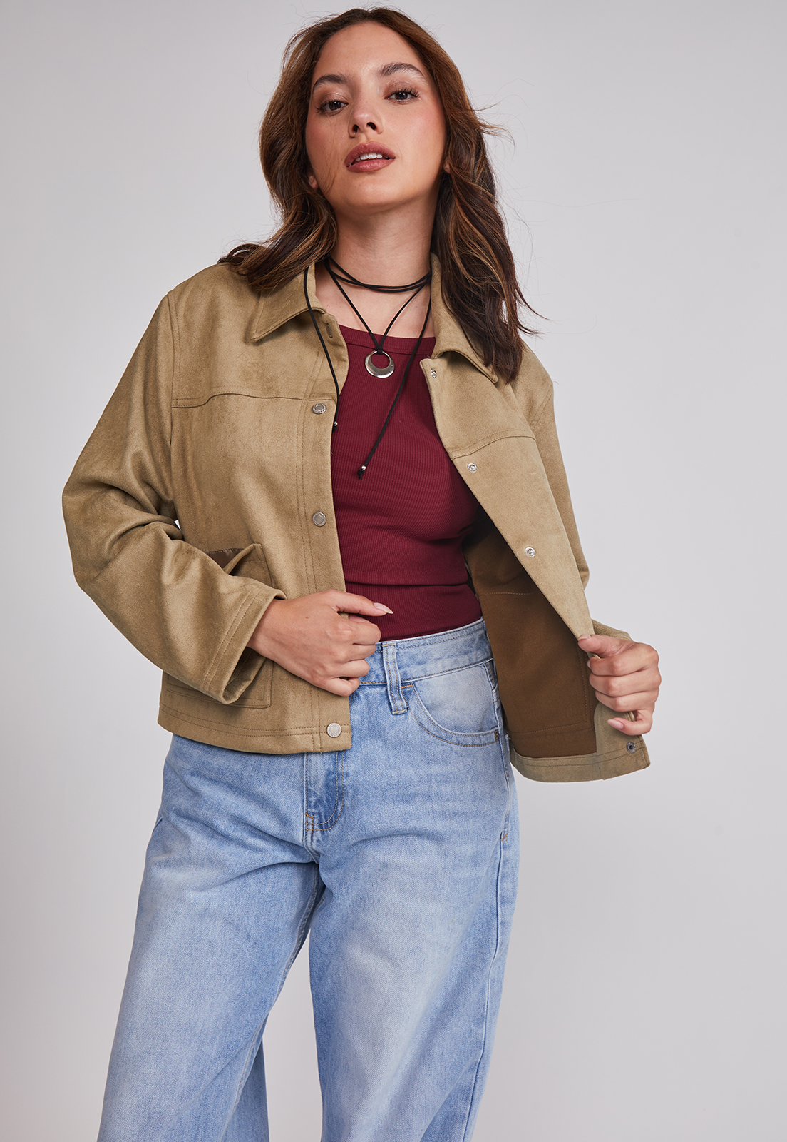 Chaqueta Mujer Bolsillos Delanteros Verde Sioux 1