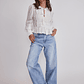 Jeans Mujer Folded Tiro Alto Celeste Sioux - Miniatura 2