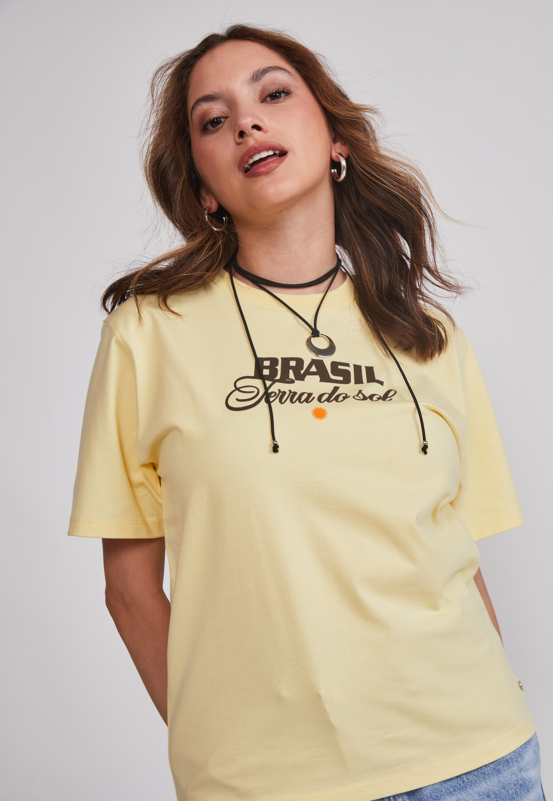 Polera Mujer Oversize Brasil Amarillo Sioux 5