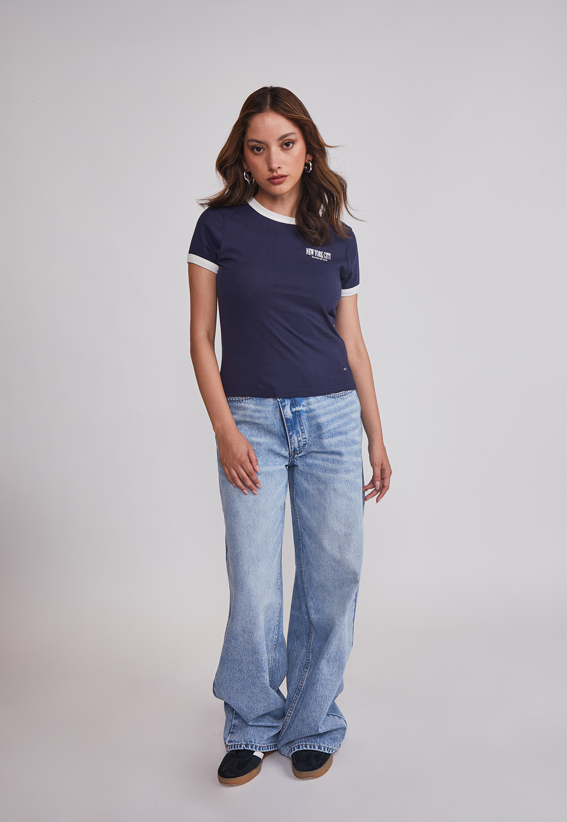 Polera Mujer Baby Tee Lisa Azul Sioux 3