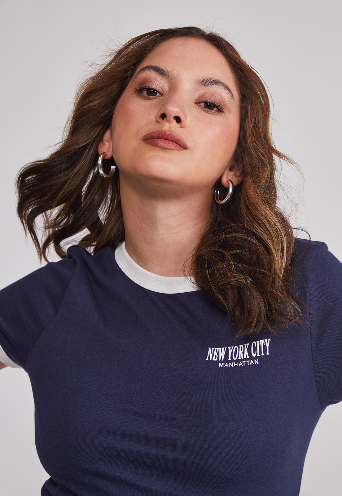 Polera Mujer Baby Tee Lisa Azul Sioux 4