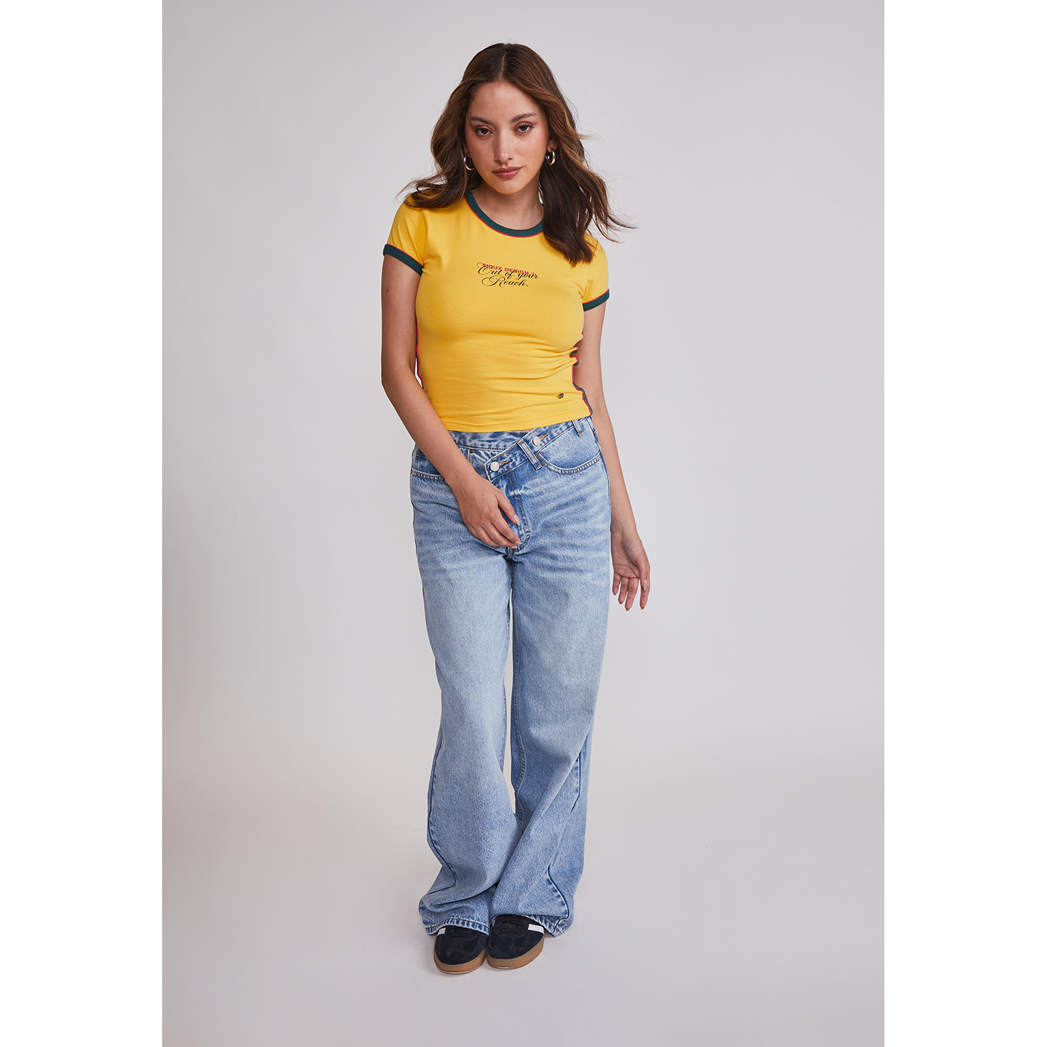 Polera Mujer Elasticada Brasil Amarillo Sioux 2