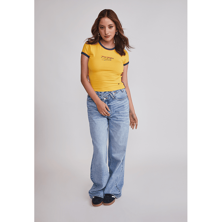 Polera Mujer Elasticada Brasil Amarillo Sioux 2