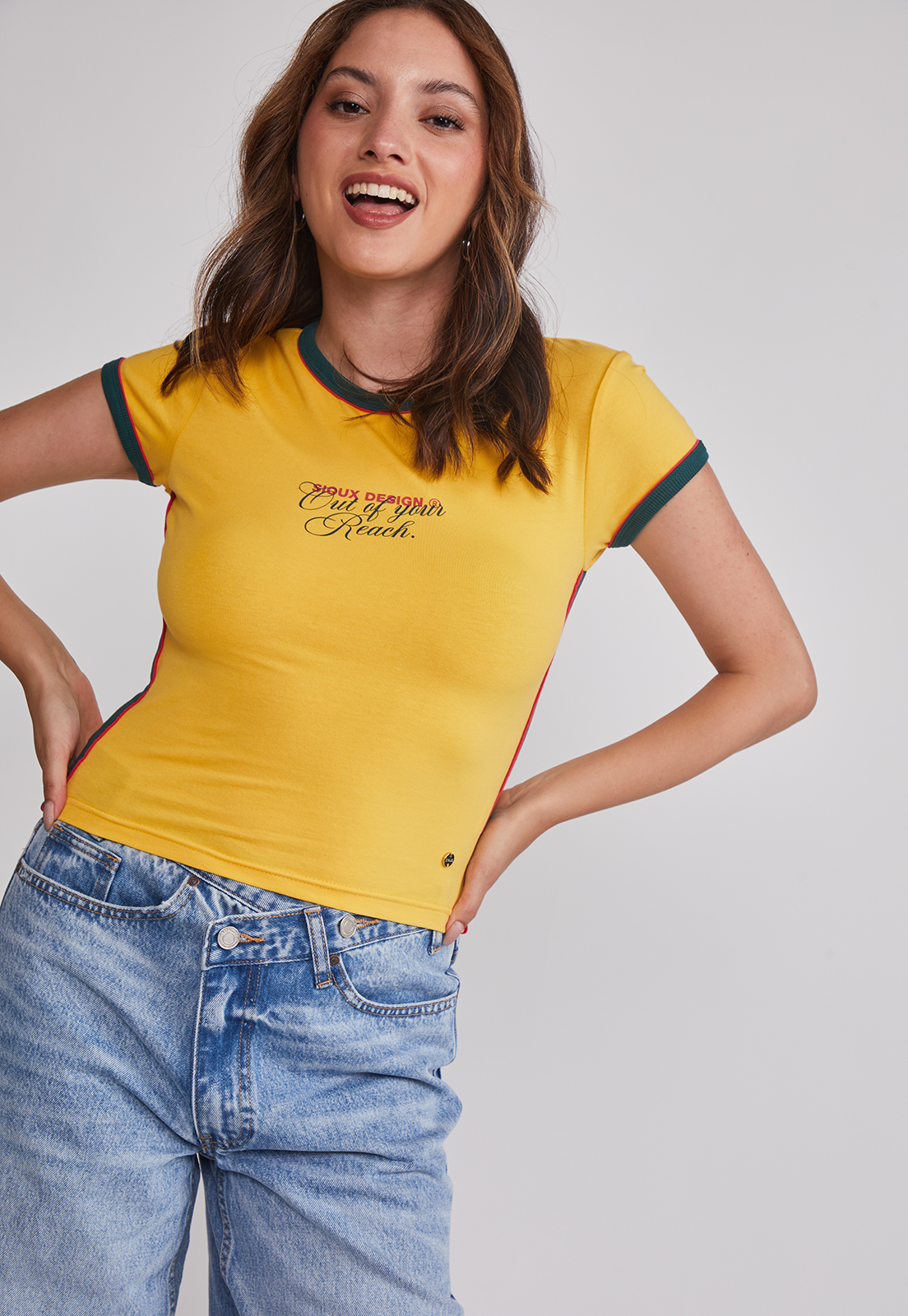 Polera Mujer Elasticada Brasil Amarillo Sioux 5