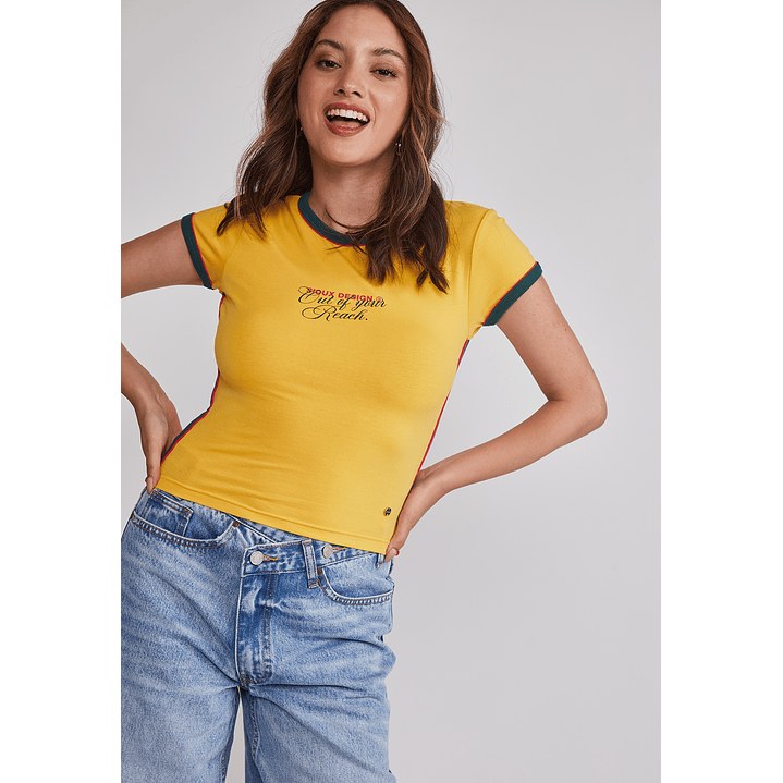 Polera Mujer Elasticada Brasil Amarillo Sioux 5
