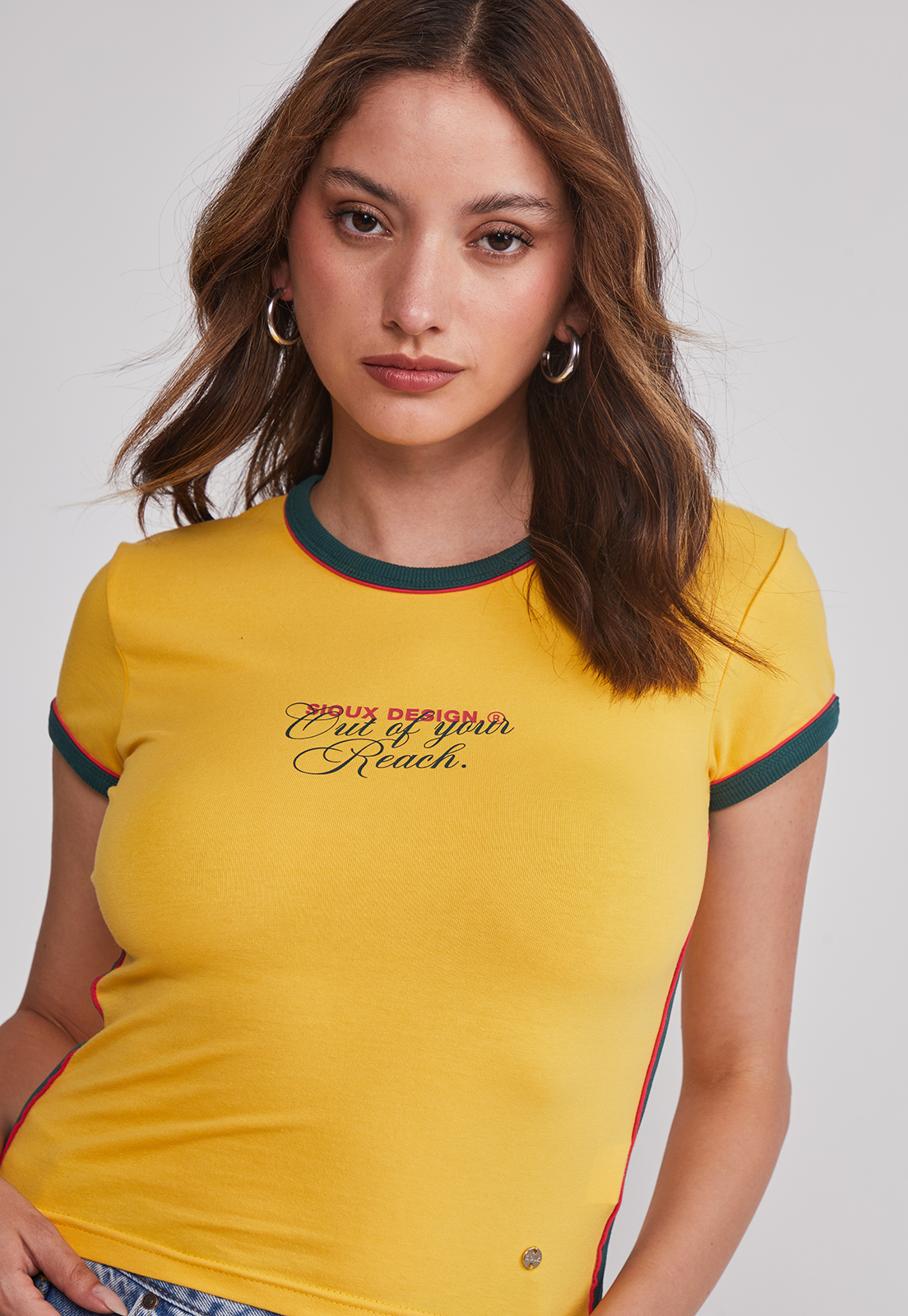 Polera Mujer Elasticada Brasil Amarillo Sioux 4