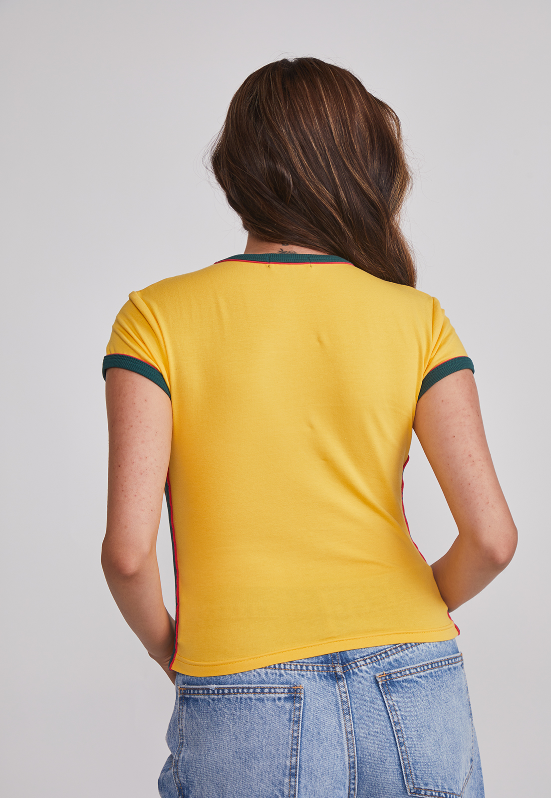 Polera Mujer Elasticada Brasil Amarillo Sioux 2