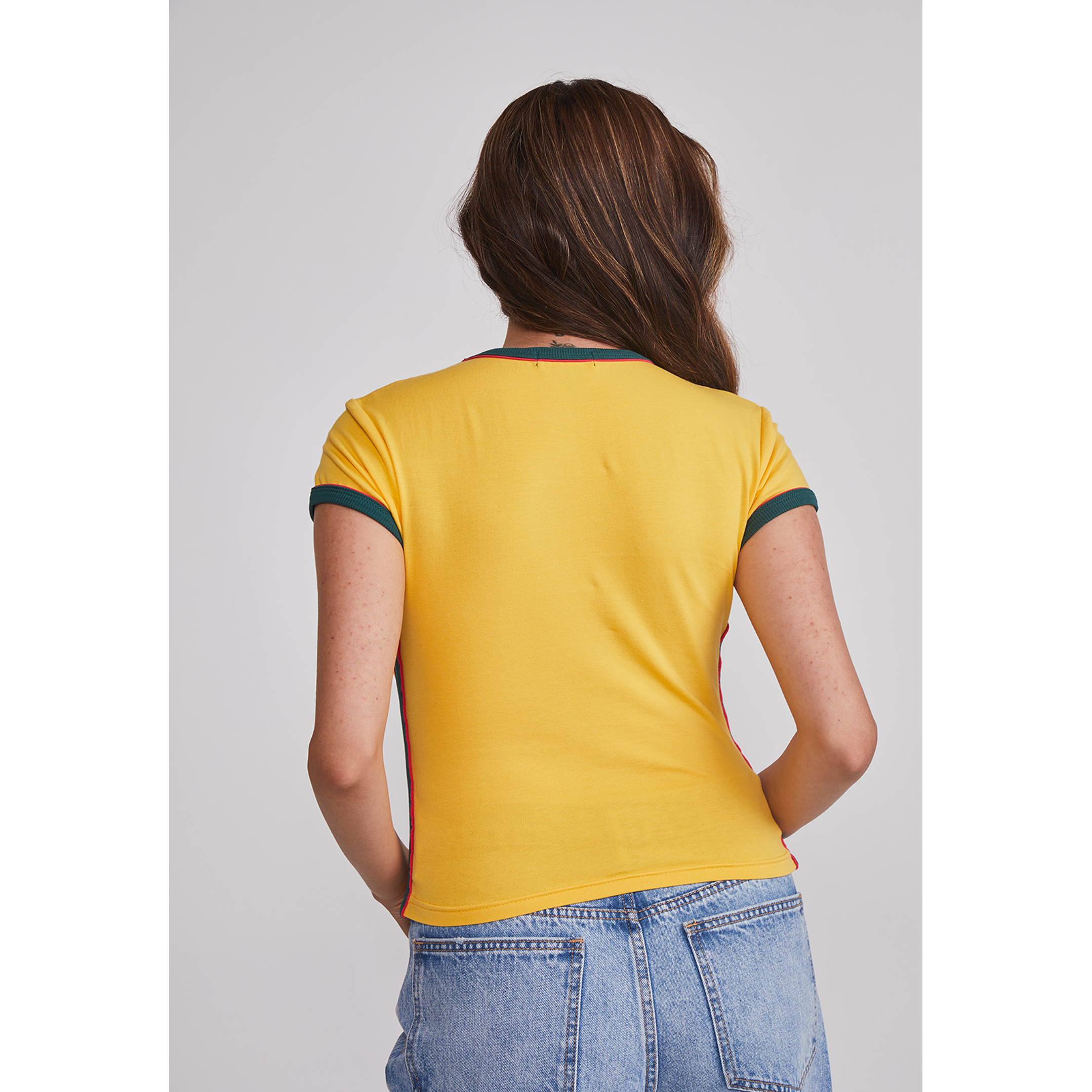 Polera Mujer Elasticada Brasil Amarillo Sioux 3
