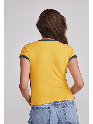 Polera Mujer Elasticada Brasil Amarillo Sioux