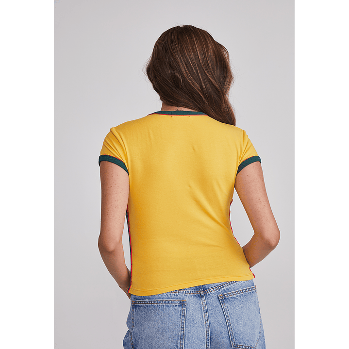Polera Mujer Elasticada Brasil Amarillo Sioux 3