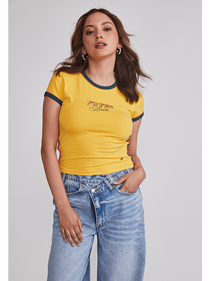 Polera Mujer Elasticada Brasil Amarillo Sioux