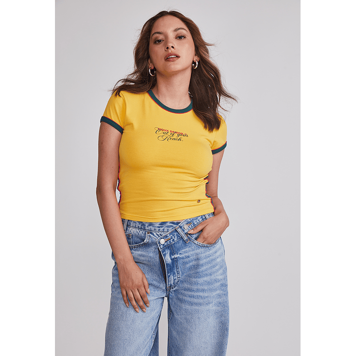Polera Mujer Elasticada Brasil Amarillo Sioux 1